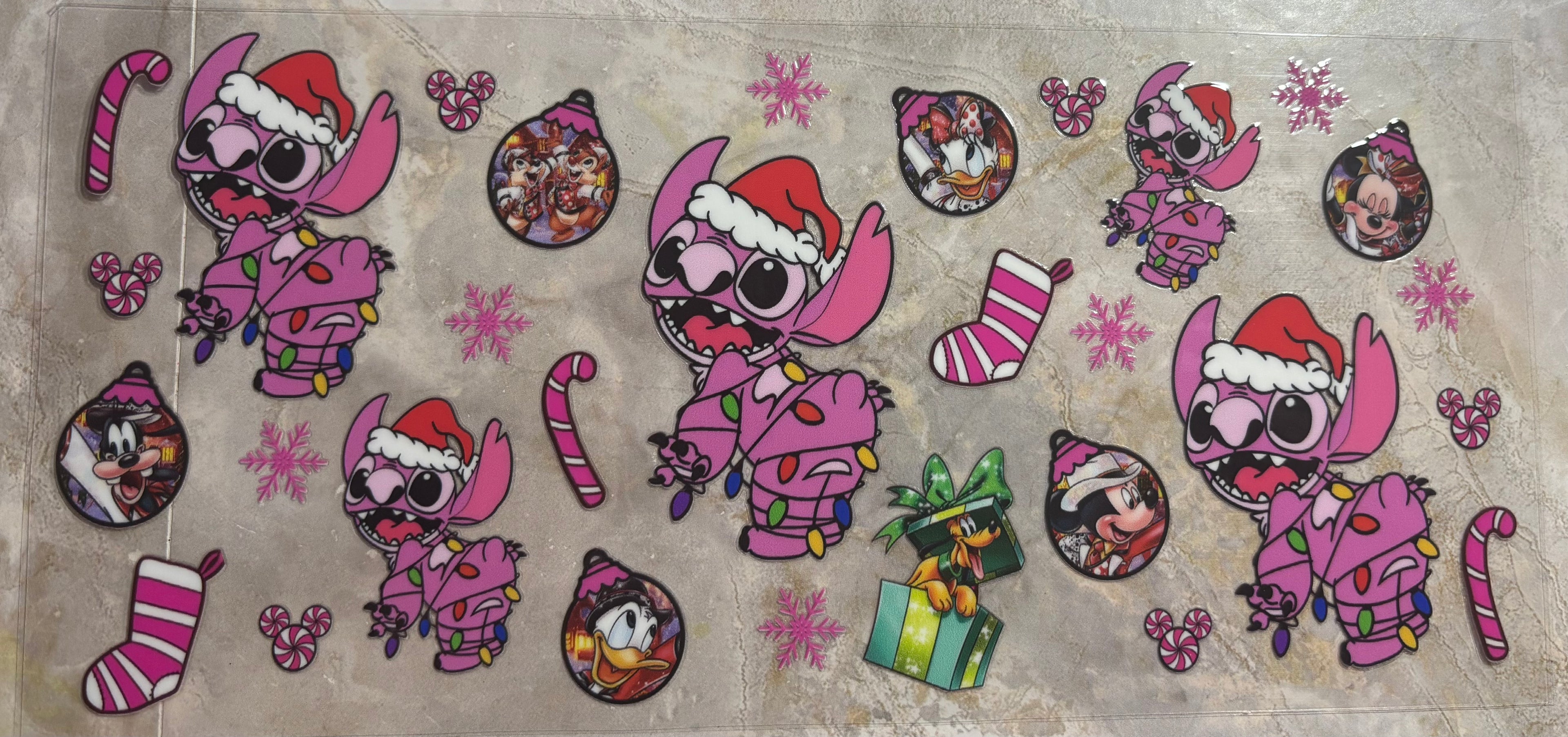 Pink Stitch pink snowflakes