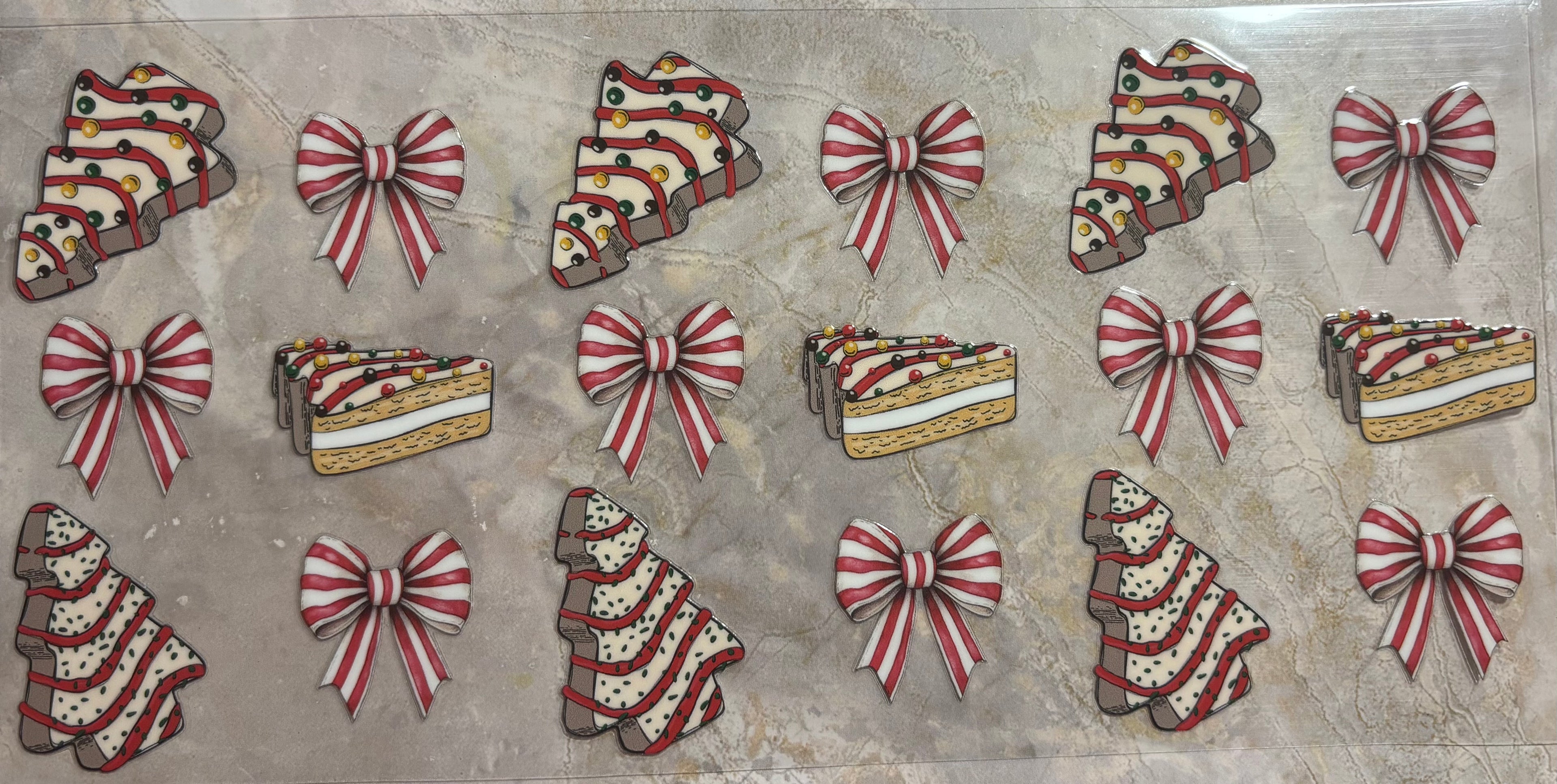 Tree Snack cakeswith white bows