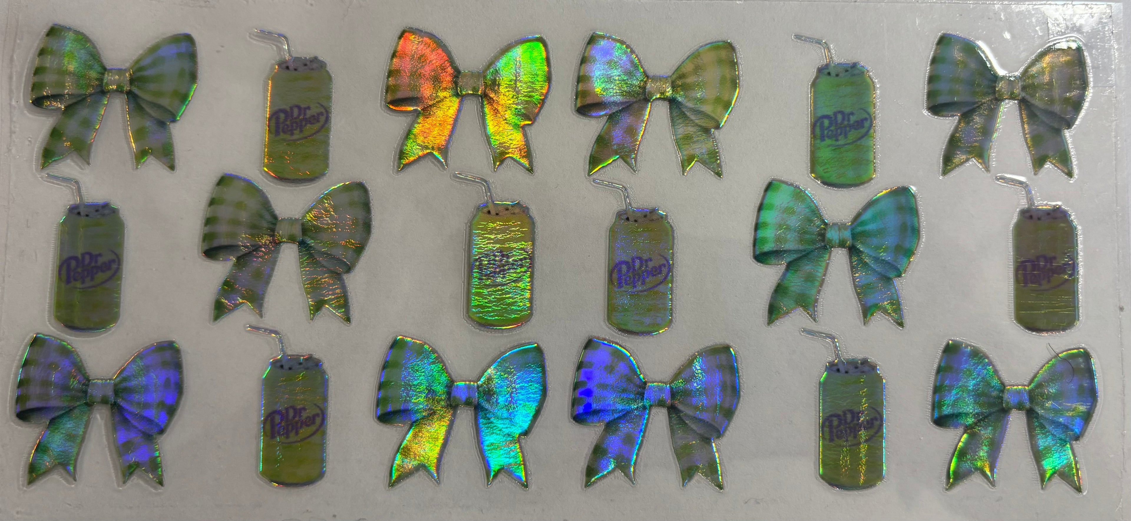 Holographic green Dr Pepper