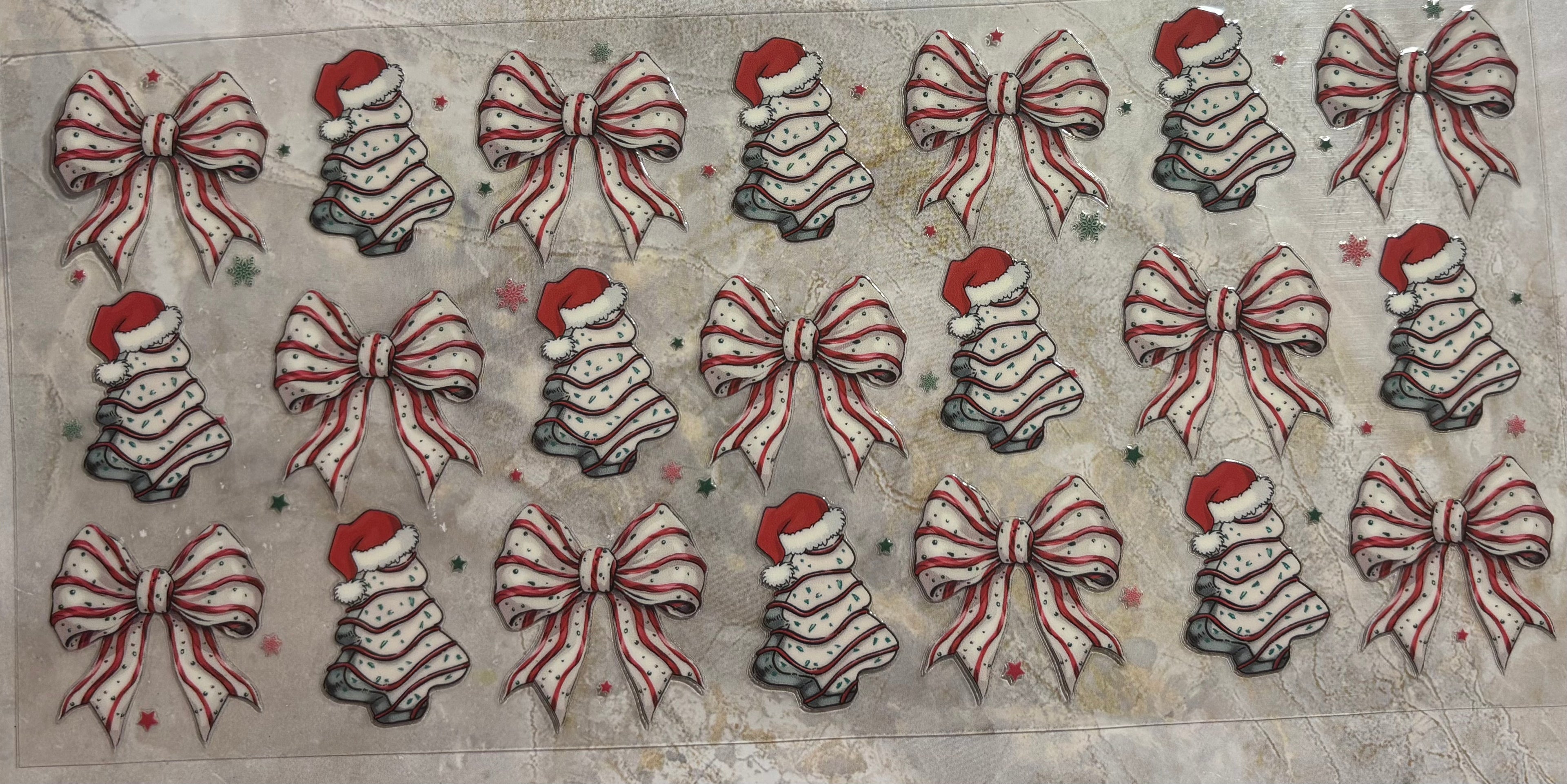 Tree cakes with Santa hat