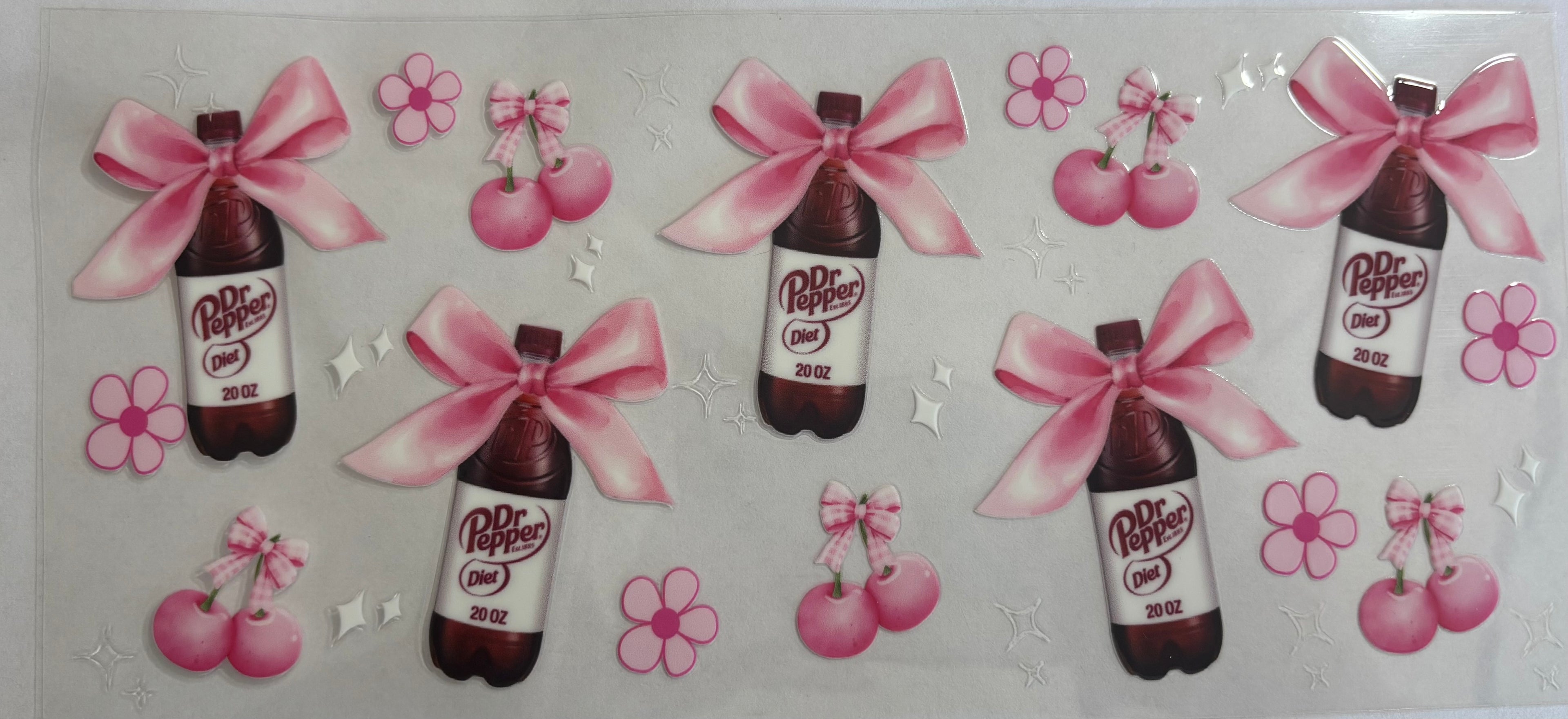 Dr Pepper diet bottle with pink cherries