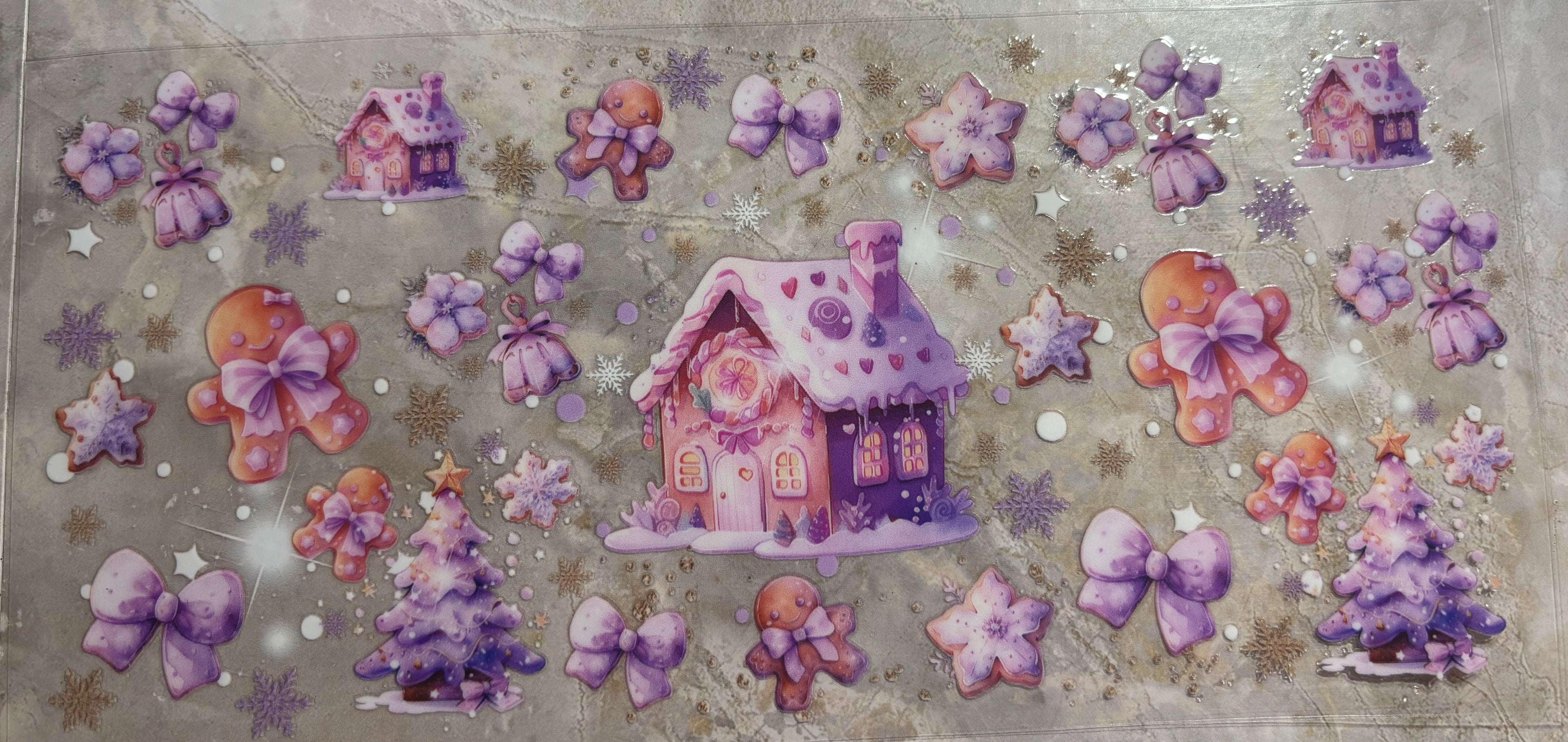 Purple gingerbread house