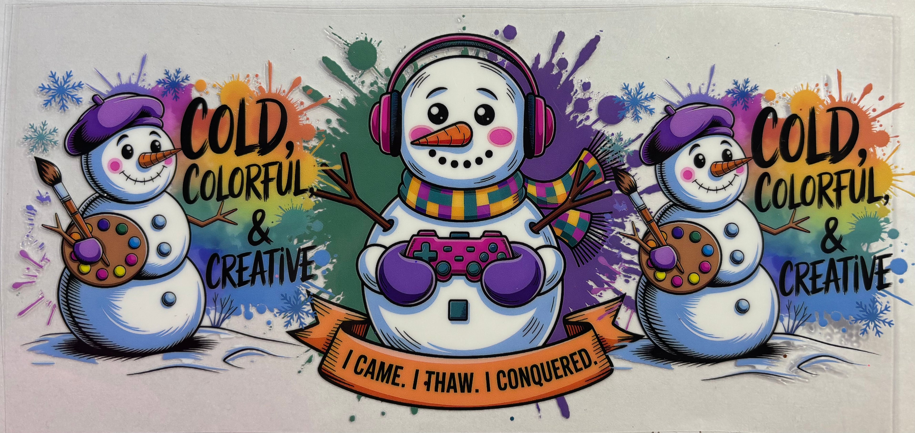Cold and colorful snowman