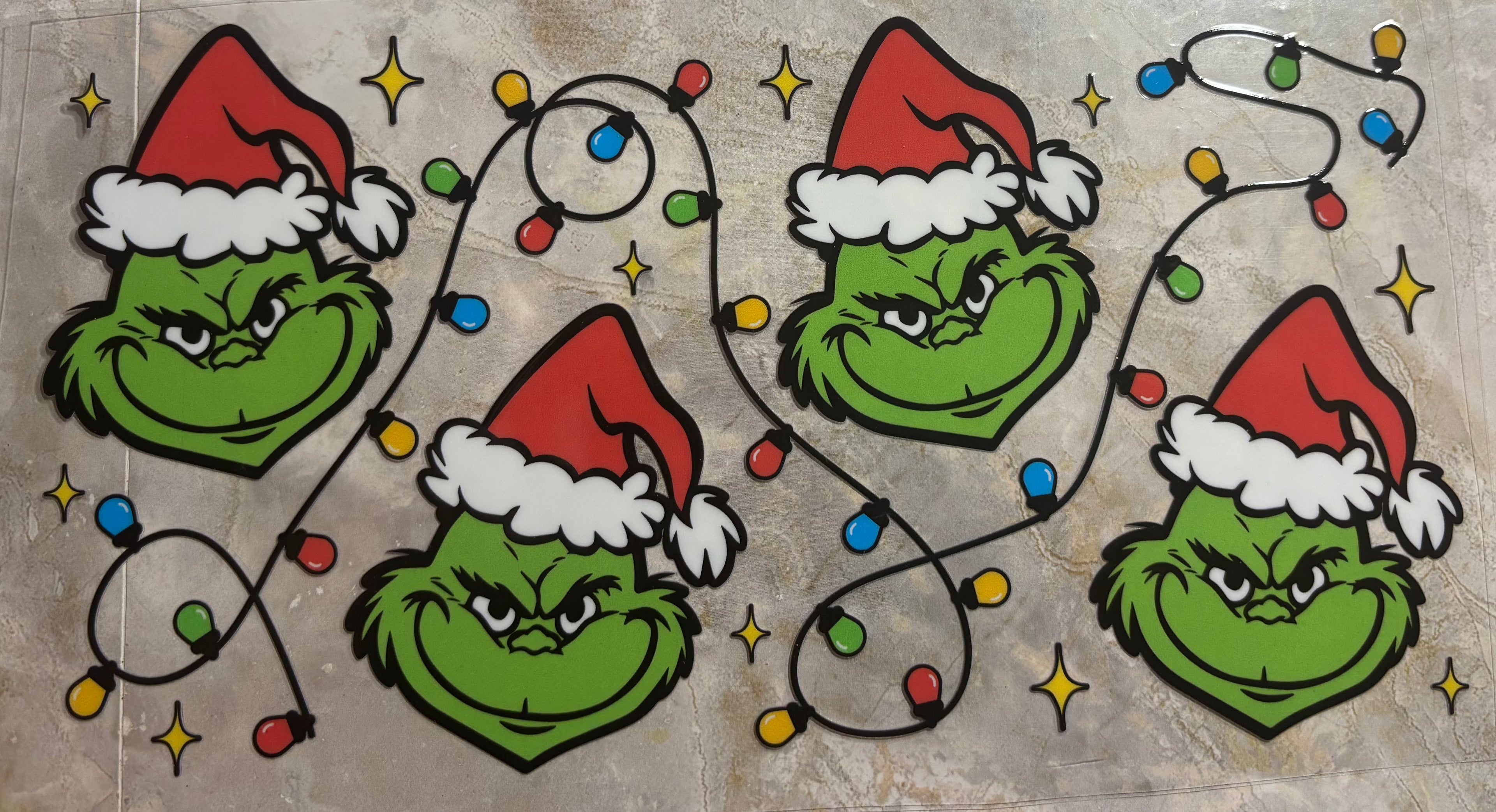 Grinch with Christmas lights