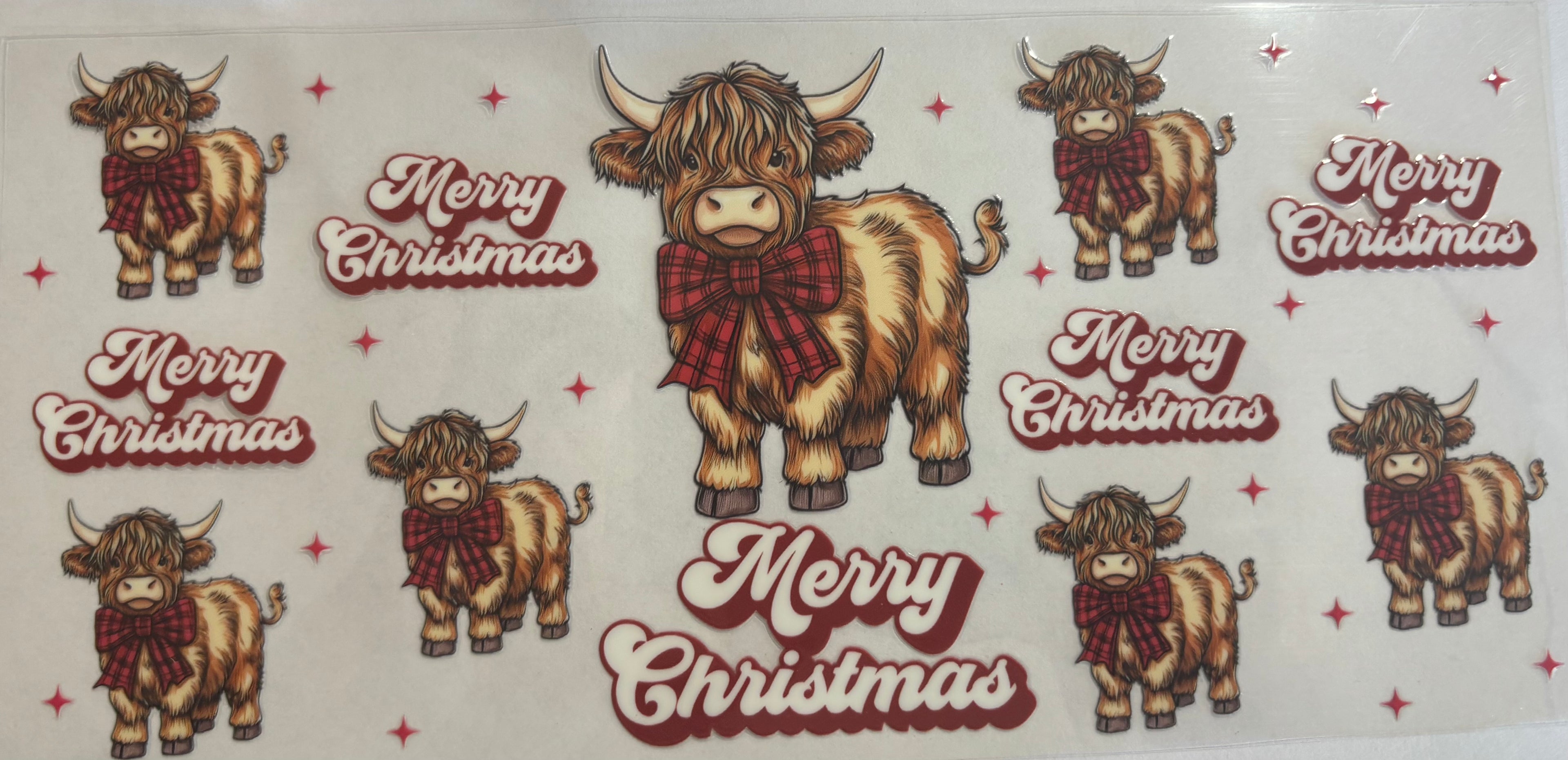 Highland cow merry Christmas