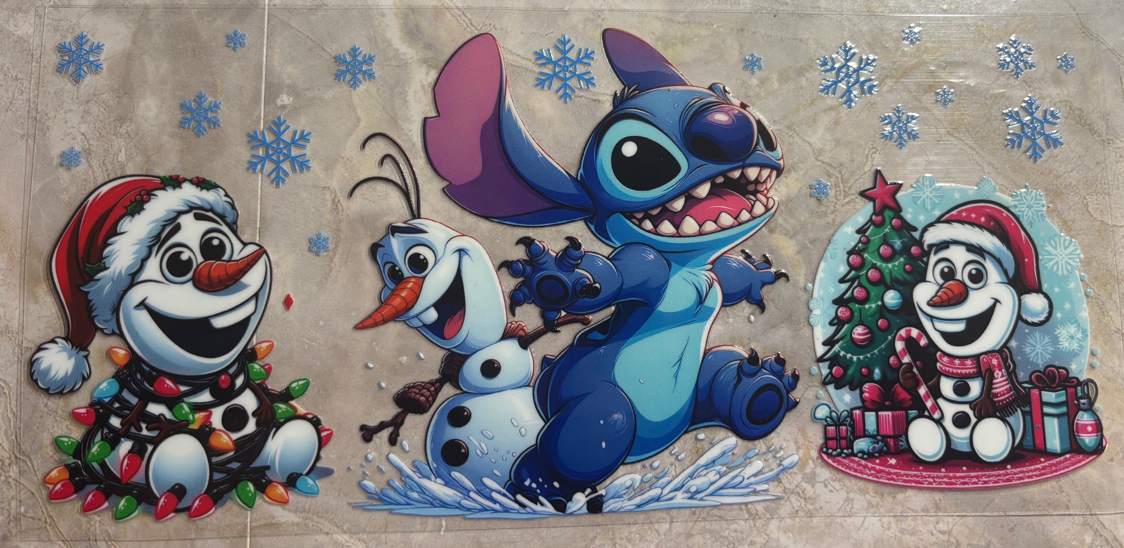 Stitch snowflakes