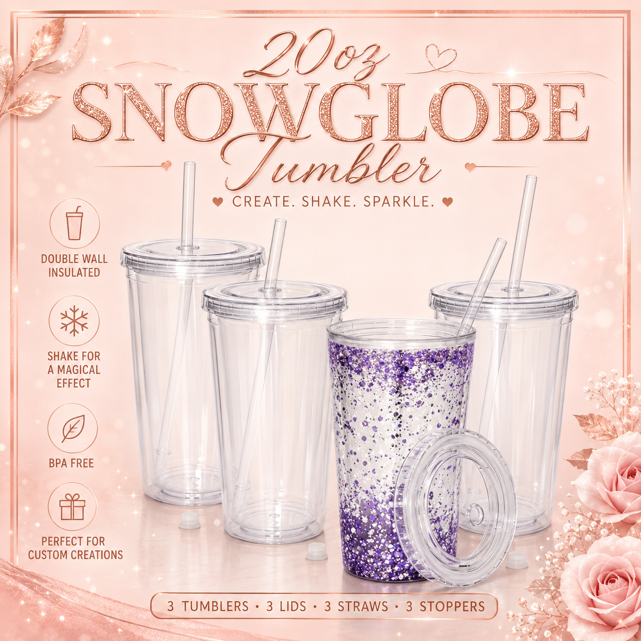 16oz Tapered Snowglobe