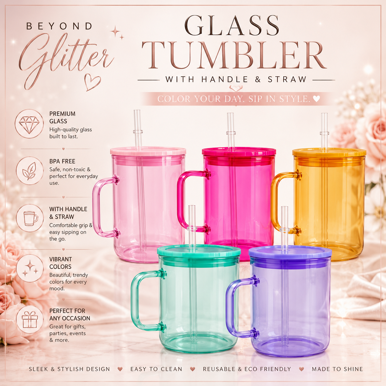 15oz  Clear Jelly Mugs